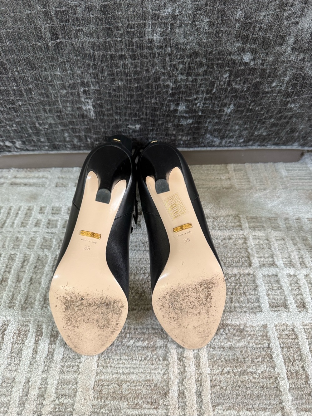 Gucci Indya Black Leather High-Heel Boots - Picture 6 of 6